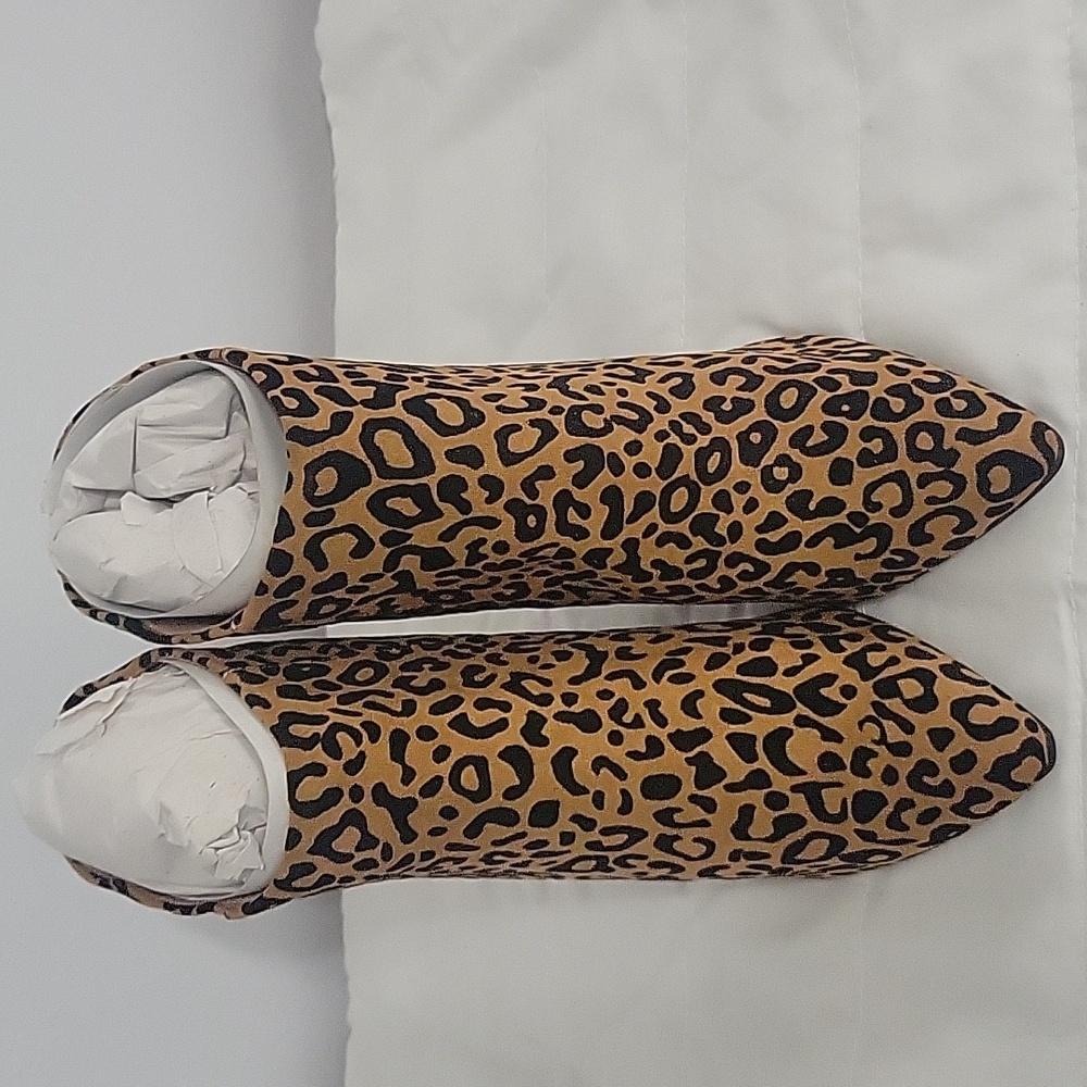 Suede Leopard Bootie- Brand New